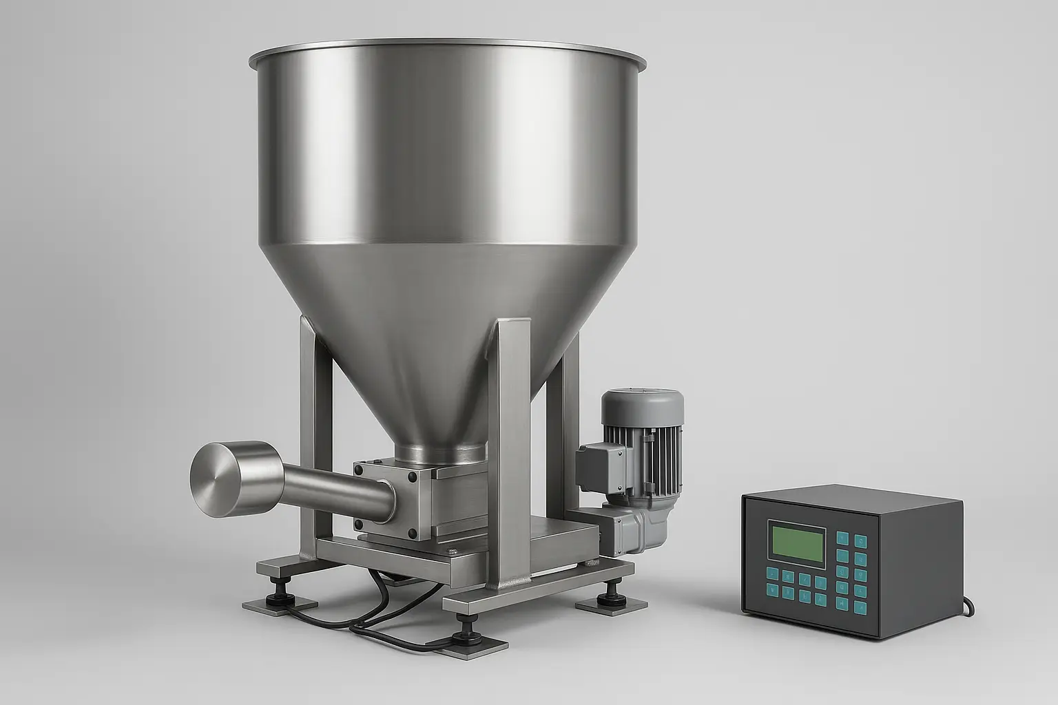 Melting pot with integrated weighing system
